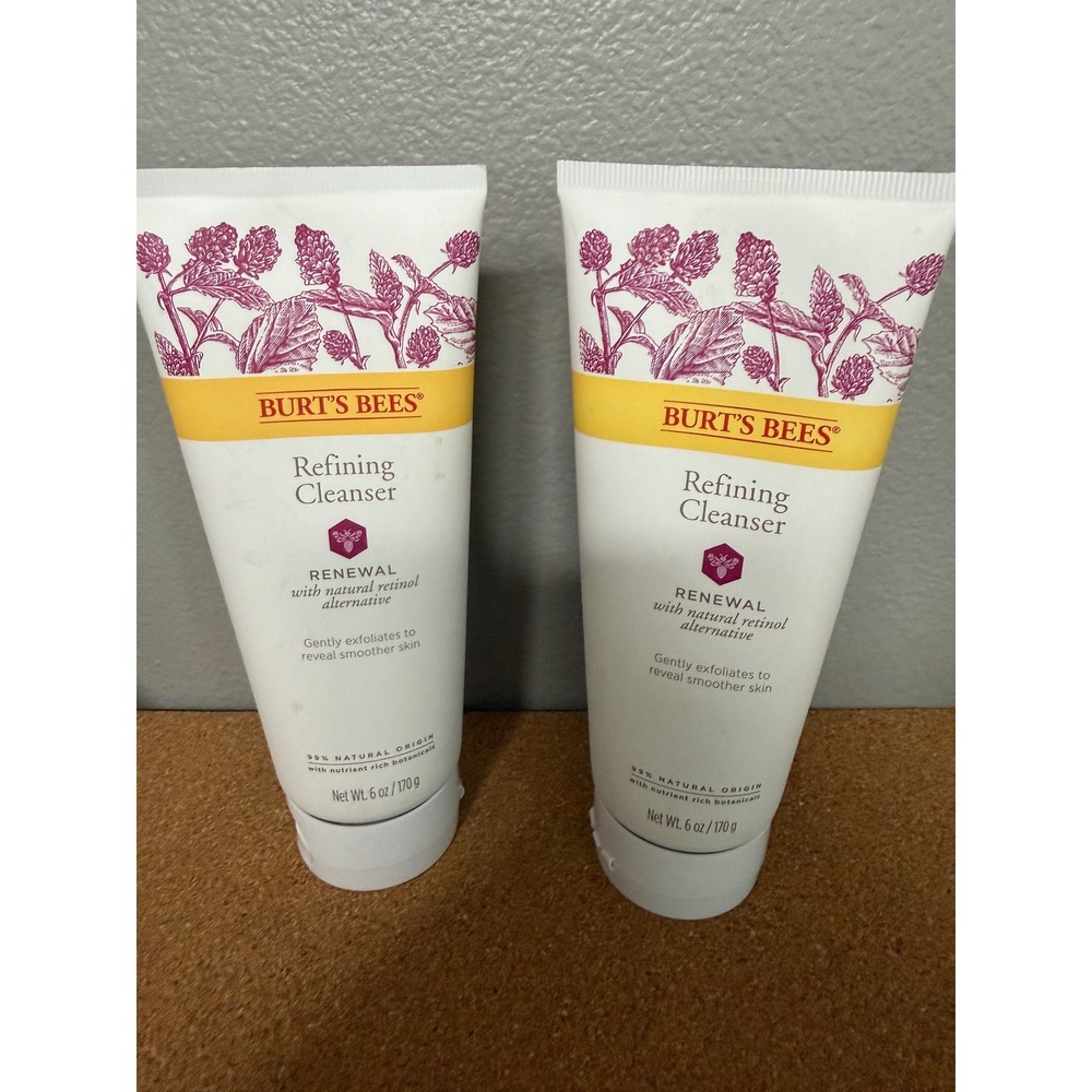 Burt's Bees Refining Cleanser Unisex 6oz White Renewal Retinol Alternative 2pk